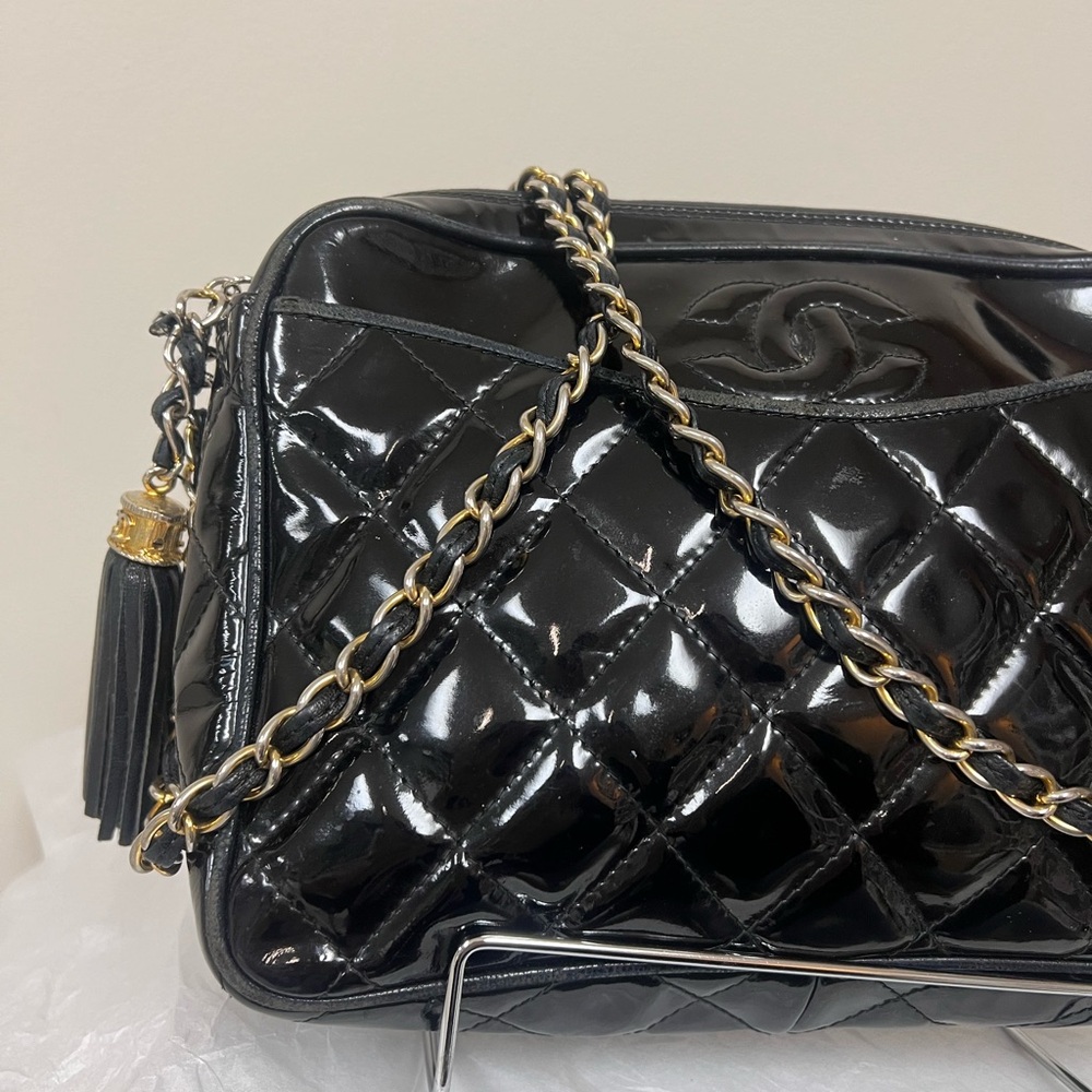 Chanel Black Camera Bag with Quilted Design. - Picture 4 of 10